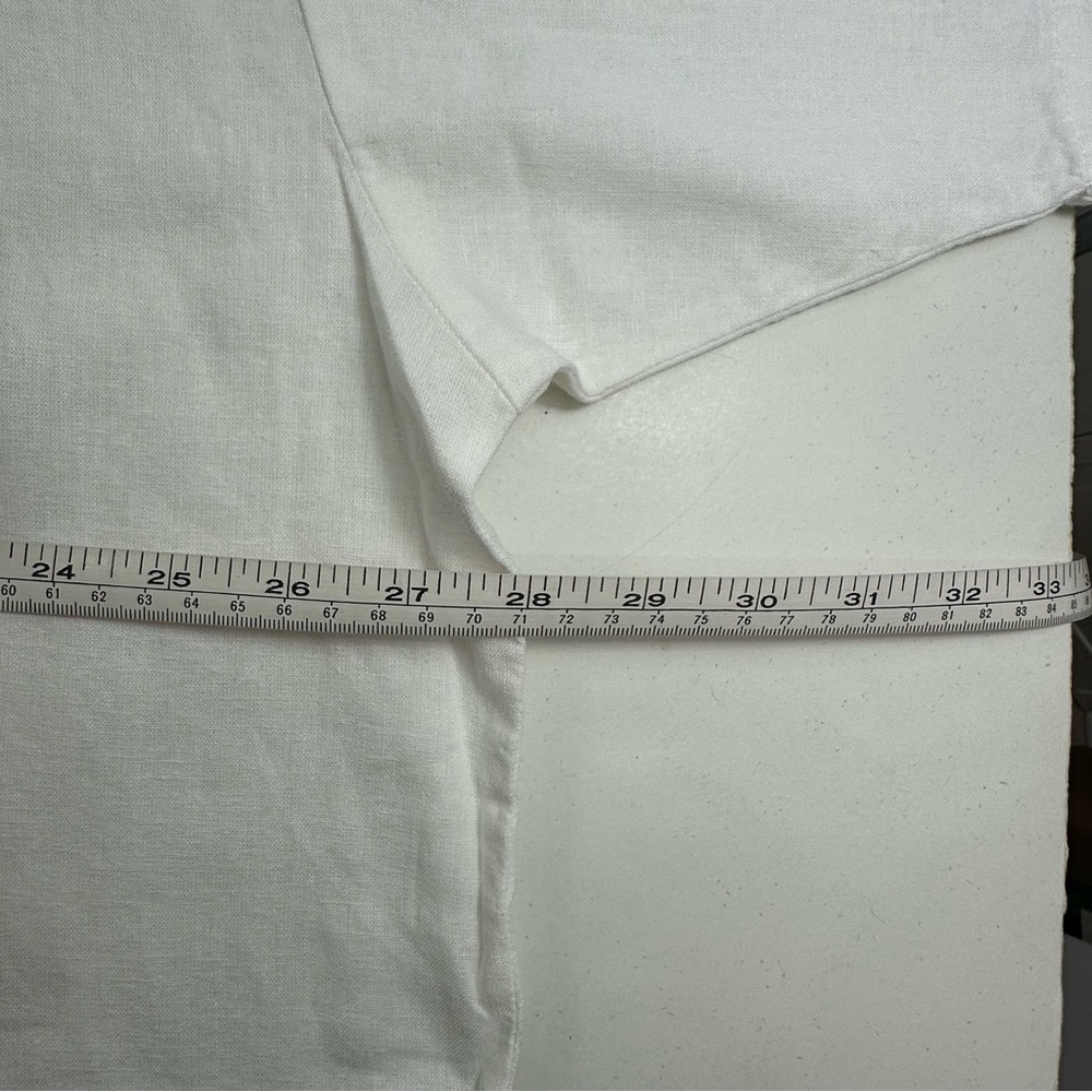 NWT Cotton On Oversized Linen Mixed Button Shirt Women’s 12 Short Sleeve - Picture 5 of 7